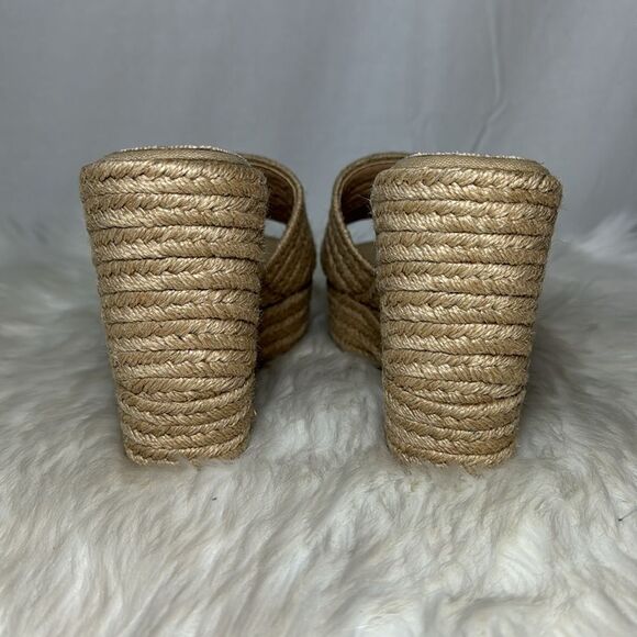 Jeffrey Campbell Sunlit Natural Raffia Platform Wedge Sandals Sz EU 40/US 9.5 - Picture 4 of 7